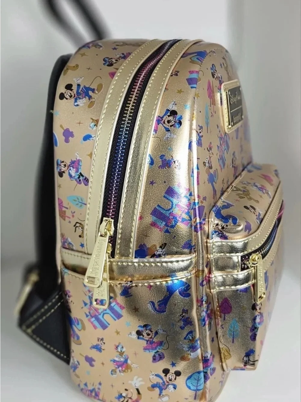 Disneyland 70th Anniversary Mickey & Friends Loungefly Mini Backpack NWT